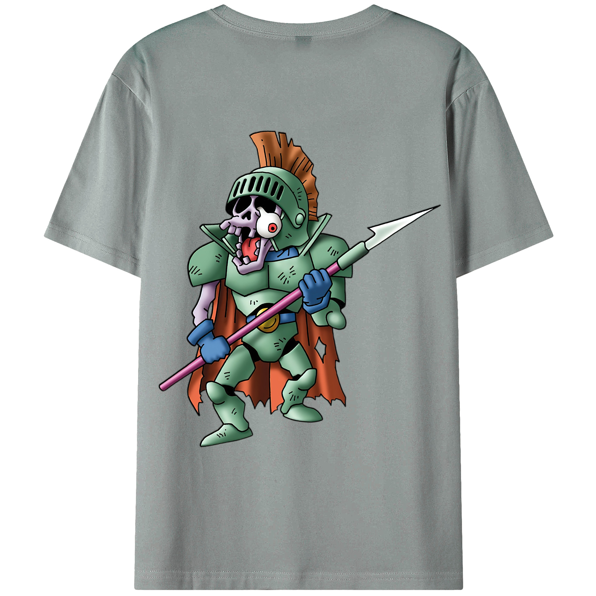 （画像用） ドラゴンクエスト Doragon Kuesuto Dragon Quest 綿100％ メンズ半袖Tシャツ（バックプリント） 通気性